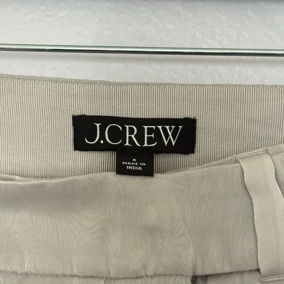 J. Crew Pleated Organza Mini Skirt Silver Metallic Lined - 4 - Picture 4 of 7